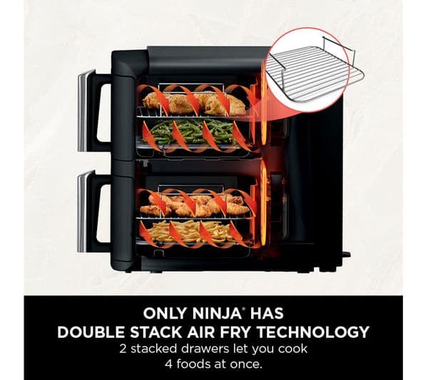 Ninja Double Stack SL300UK Air Fryer - Black - Image 4