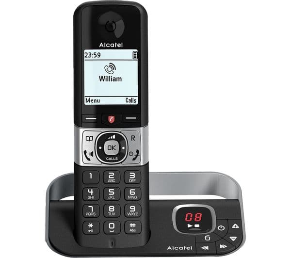 ALCATEL F890 Cordless Phone - Quad Handsets, Black & Silver - Image 2