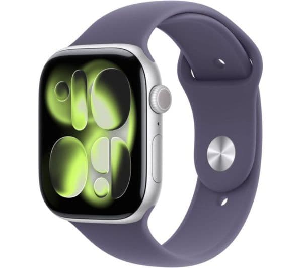 Apple Watch Series 11 Smartwatch 46mm Silver Aluminium Purple Sport Band M/L