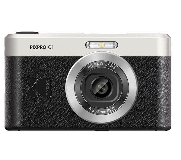 Kodak PIXPRO C1 Compact Digital Camera - 13 Megapixel, Full HD 1080p Video, 2.8" Tiltable LCD, Fixed-Focus f/2.0 Lens - Black