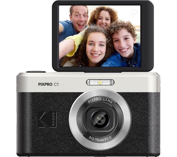 Kodak PIXPRO C1 Compact Digital Camera - 13 Megapixel, Full HD 1080p Video, 2.8" Tiltable LCD, Fixed-Focus f/2.0 Lens - Black - Image 6