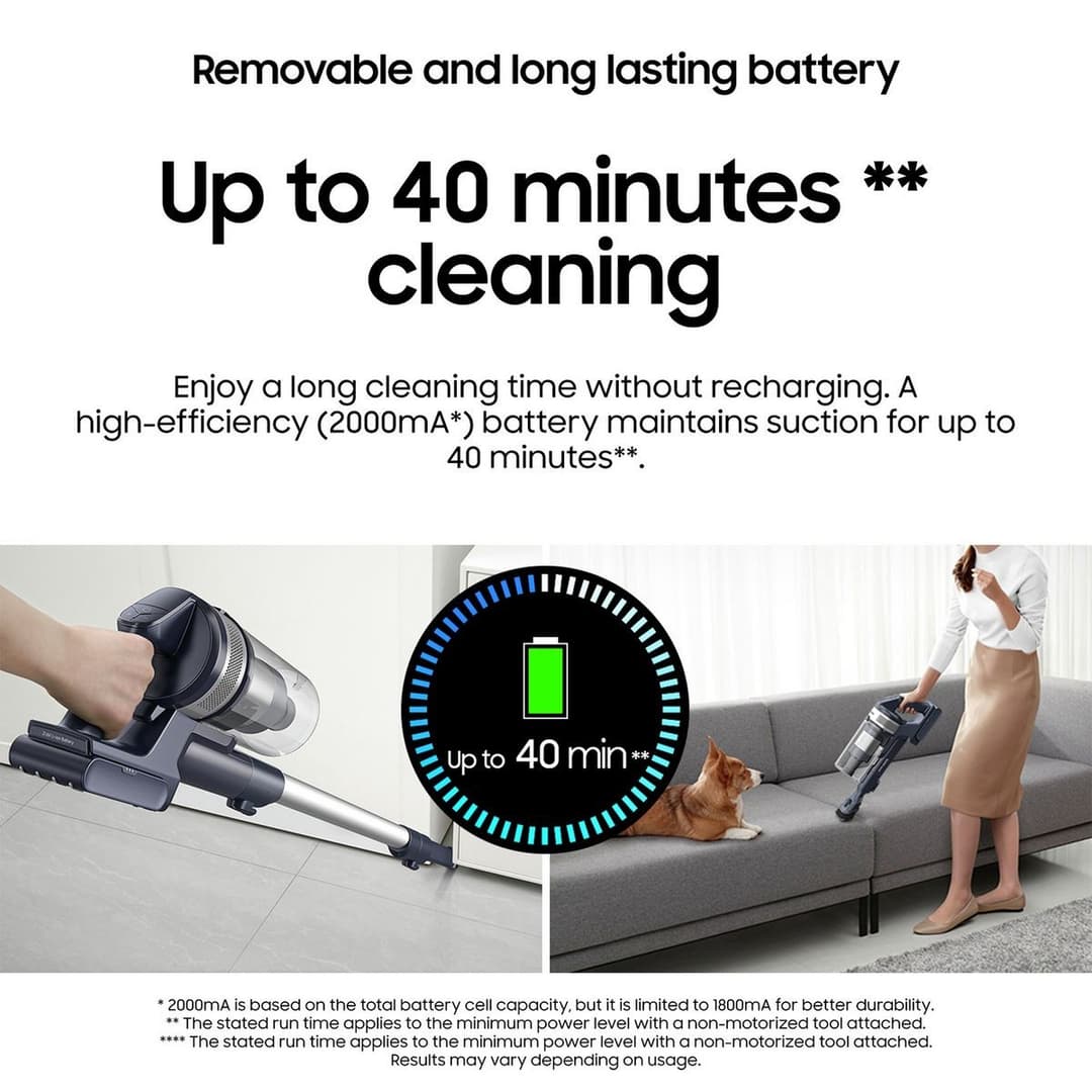 Samsung Jet 60 Turbo VS15A6031R4/EU Cordless Stick Vacuum Cleaner Max 150W Suction - Violet - Image 9