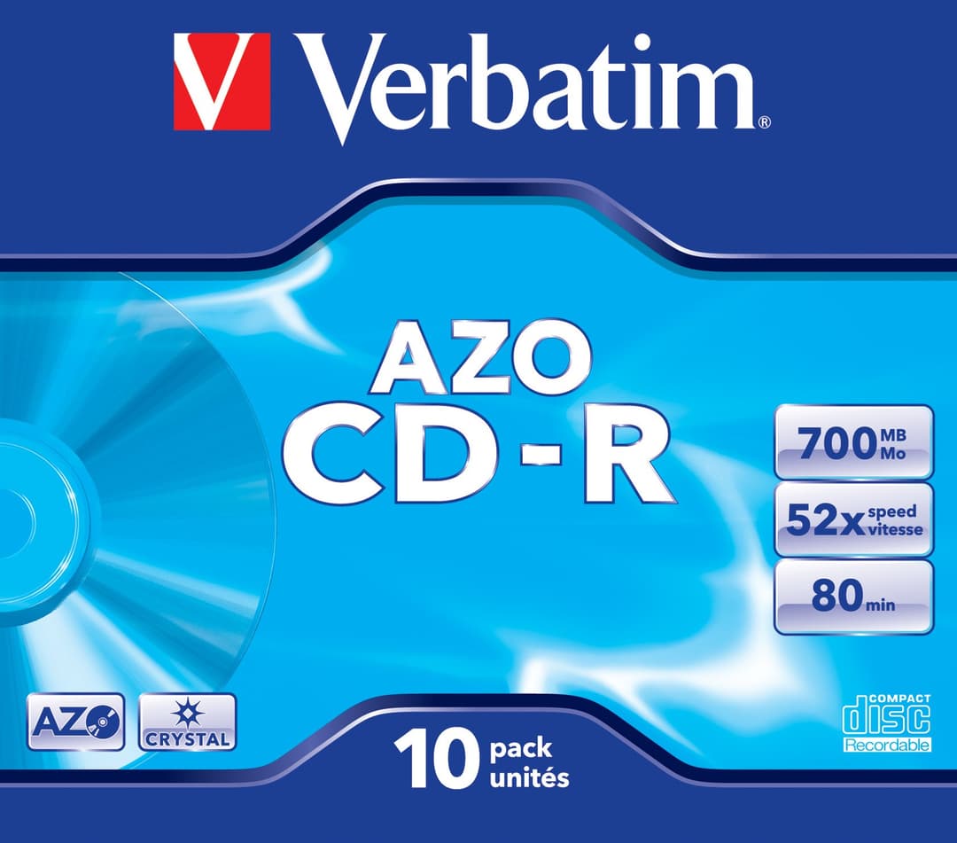 Verbatim 43327 CD-R AZO Crystal 700 MB 52x 10 pc(s) Jewel Case - Image 2