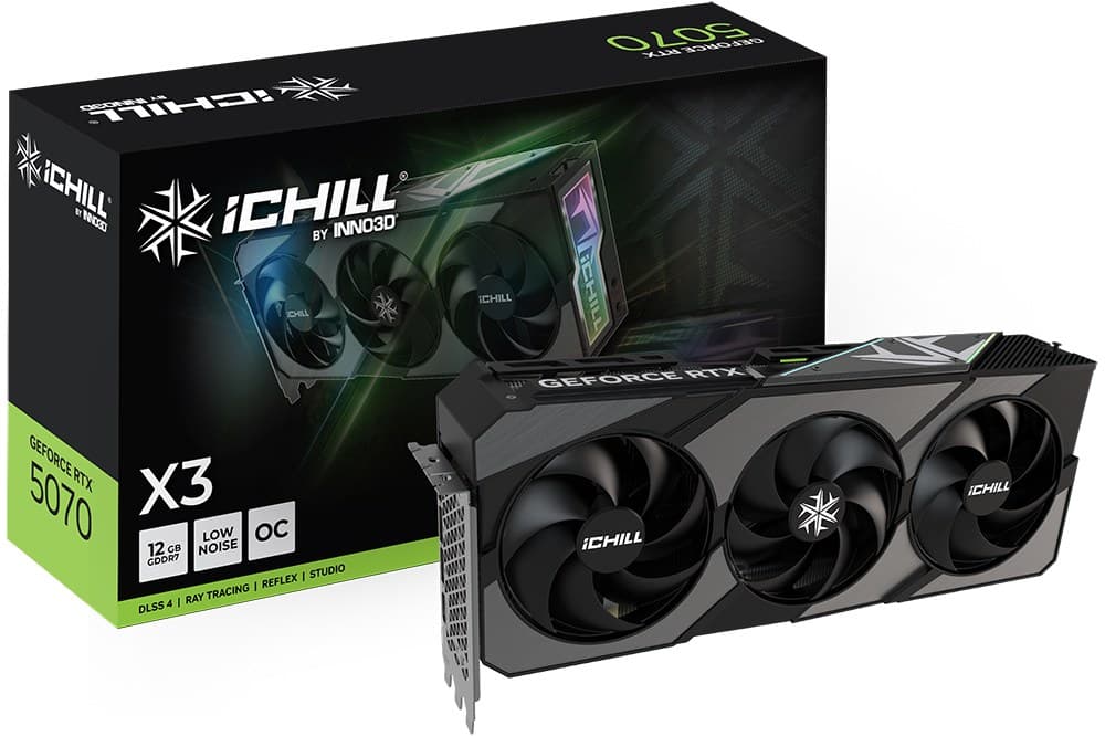 INNO3D GeForce RTX 5070 iCHILL X3 NVIDIA 12 GB GDDR7 Graphics Card