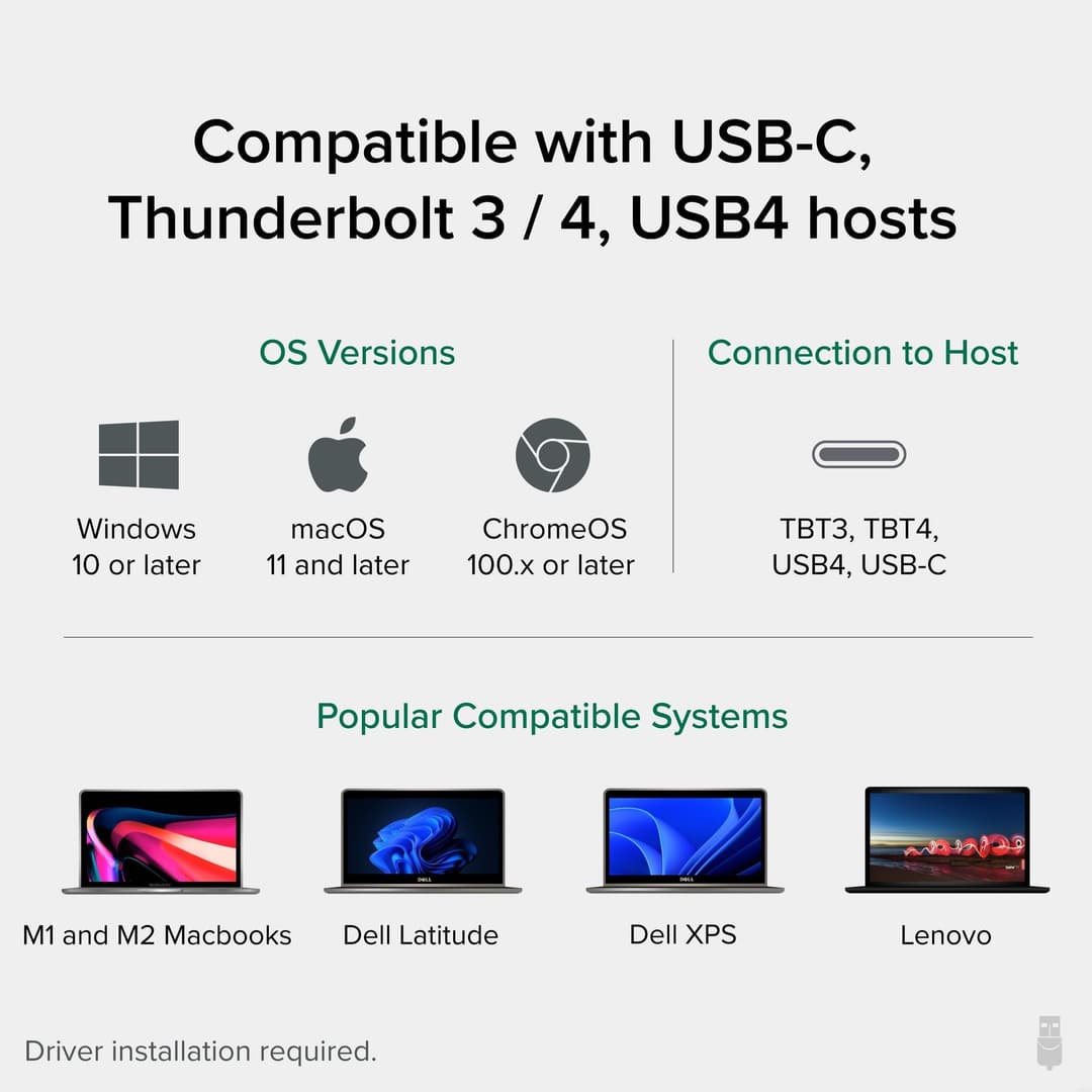 Plugable Technologies 12-in-1 USB C Triple Monitor Docking Station, Triple 4K Displays with 3x HDMI or 3x DisplayPort, Compatible with Mac, Windows, Thunderbolt, USB4, USB-C (60W PD, 6x USB Ports, Ethernet) - Image 4