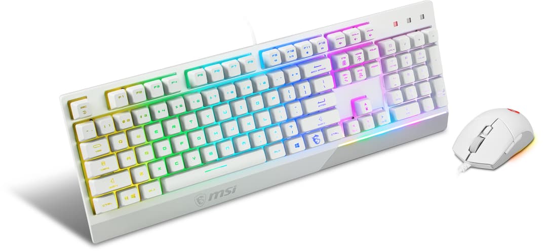 MSI Vigor GK30 Combo RGB Gaming Keyboard + Clutch GM11 Gaming Mouse (UK Layout) - White - Image 2