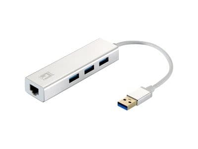 LevelOne USB-0503 Gigabit USB Network Adapter with 3-Port USB 3.0 Hub