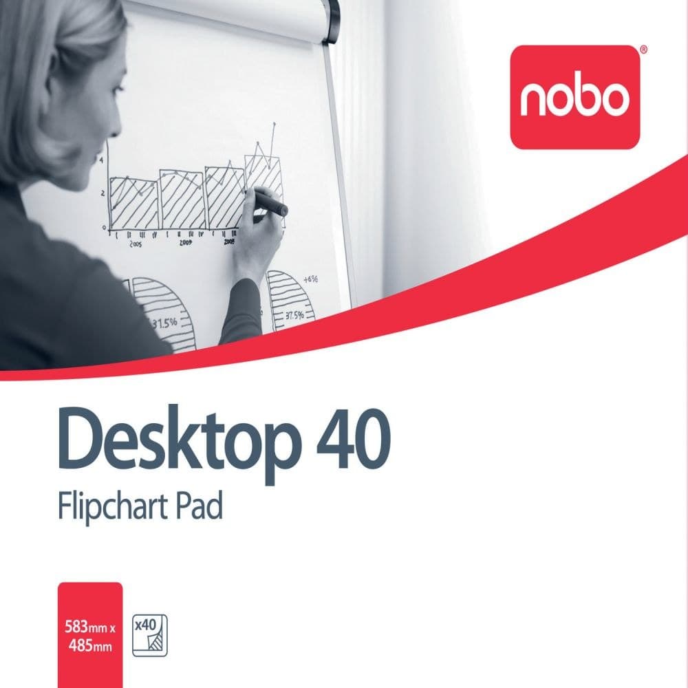 Nobo 34631170 40 Page 580x480mm Plain Flipchart Pad - Pack of 5 - Image 1