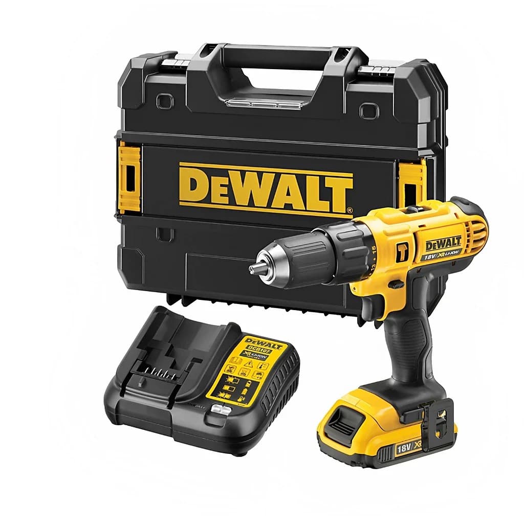 DeWalt DCD776D1T-GB XR 18V Brushed Cordless Combi Drill 1x 2.0Ah Battery, Charger & TSTAK Case - Image 1