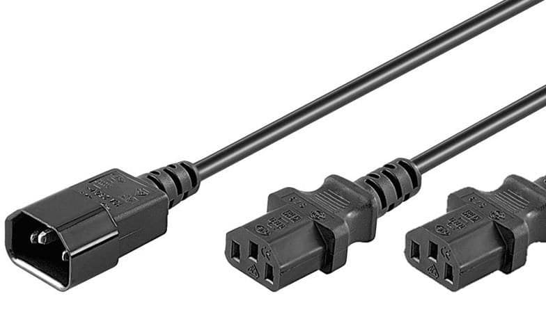 Power Cord C13x2 - C14 1.8m