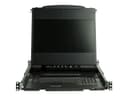 StarTech.com RKCOND17HD Dual Rail 1U Rackmount KVM Console 17.3" Full HD 1080p Single Port DVI/VGA USB Black thumbnail 1