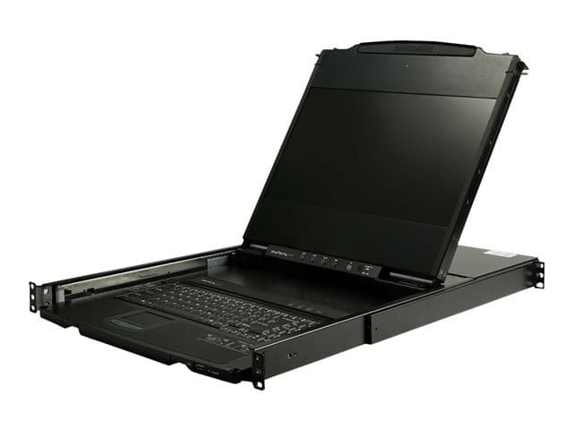 StarTech.com RKCOND17HD Dual Rail 1U Rackmount KVM Console 17.3" Full HD 1080p Single Port DVI/VGA USB Black - Image 2