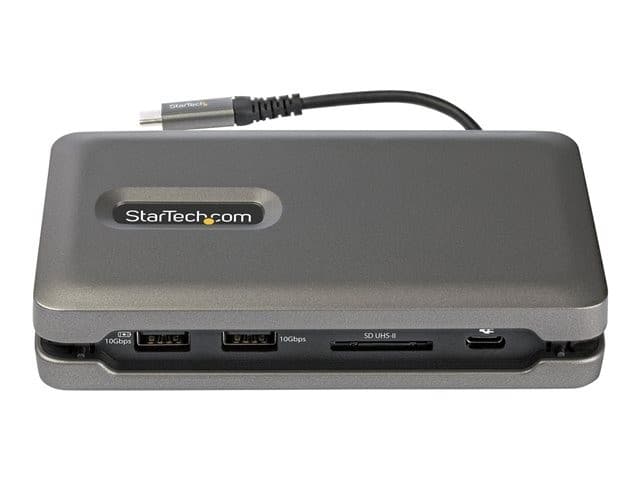StarTech.com DKT31CSDHPD3 USB-C Docking Station 4K 60Hz HDMI, 100W Power Delivery Pass-Through, 2-Port 10Gbps USB Hub, Gigabit Ethernet, SD/MicroSD, 25cm Attached Cable - Space Grey - Image 2