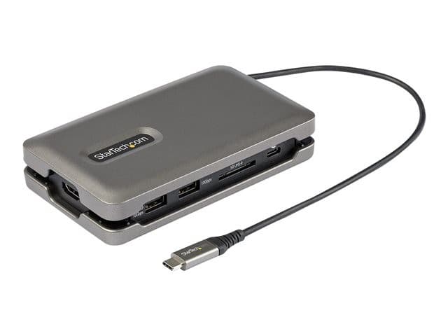 StarTech.com DKT31CSDHPD3 USB-C Docking Station 4K 60Hz HDMI, 100W Power Delivery Pass-Through, 2-Port 10Gbps USB Hub, Gigabit Ethernet, SD/MicroSD, 25cm Attached Cable - Space Grey - Image 3