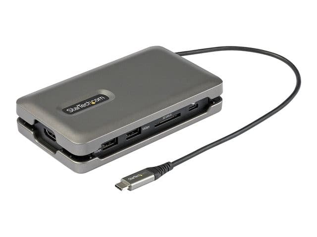 StarTech.com DKT31CSDHPD3 USB-C Docking Station 4K 60Hz HDMI, 100W Power Delivery Pass-Through, 2-Port 10Gbps USB Hub, Gigabit Ethernet, SD/MicroSD, 25cm Attached Cable - Space Grey - Image 4