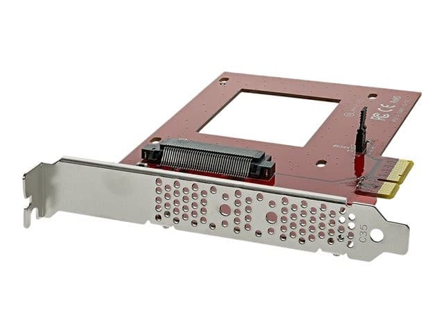 StarTech.com PEX4SFF8639 U.2 to PCIe Adapter - PCIe 3.0 x4 for 2.5" U.2 SFF-8639 NVMe SSD - Red