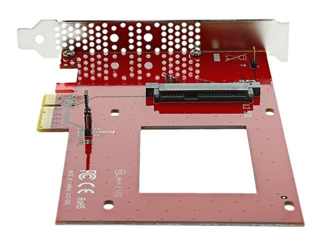 StarTech.com PEX4SFF8639 U.2 to PCIe Adapter - PCIe 3.0 x4 for 2.5" U.2 SFF-8639 NVMe SSD - Red - Image 3