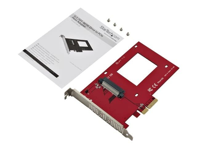 StarTech.com PEX4SFF8639 U.2 to PCIe Adapter - PCIe 3.0 x4 for 2.5" U.2 SFF-8639 NVMe SSD - Red - Image 6