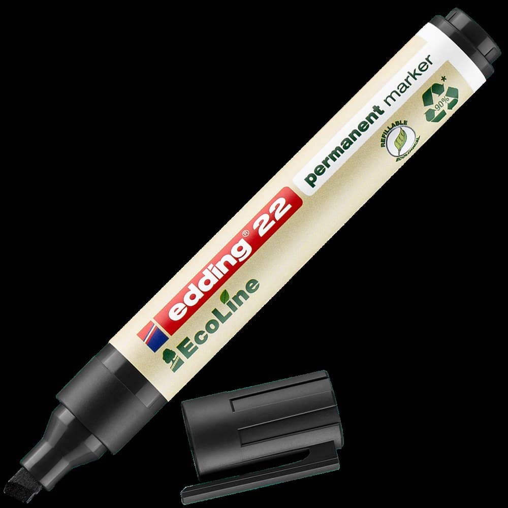 edding 22 EcoLine permanent marker black Box of 10