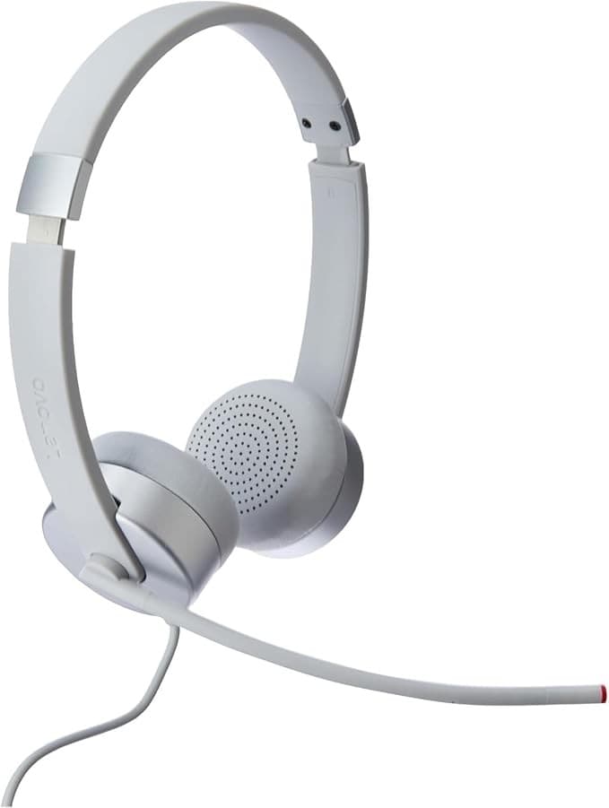 Lenovo 100 Stereo Analog Headset 3.5mm Cloud Grey with Boom Microphone - Image 1