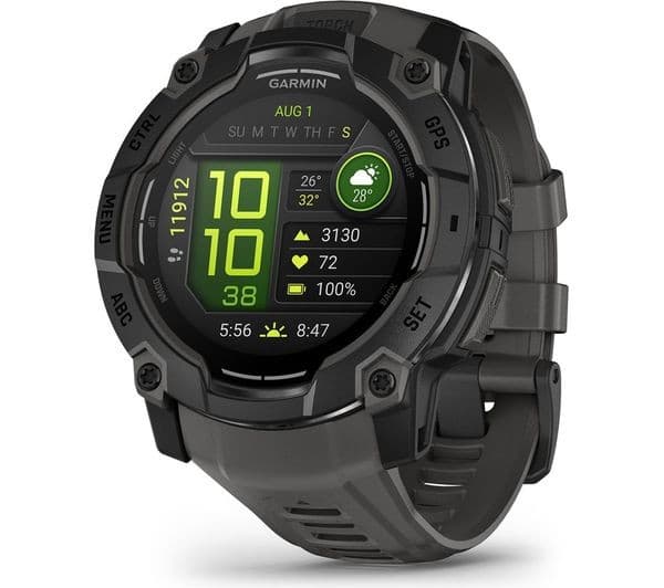 Garmin Instinct 3 AMOLED Smartwatch 50mm Black with Charcoal Band - Image 1