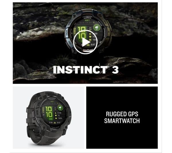 Garmin Instinct 3 AMOLED Smartwatch 50mm Black with Charcoal Band - Image 8