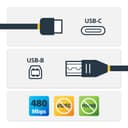 StarTech.com USB-C to USB-B Printer Cable - M/M - 0.5 m - USB 2.0 thumbnail 2