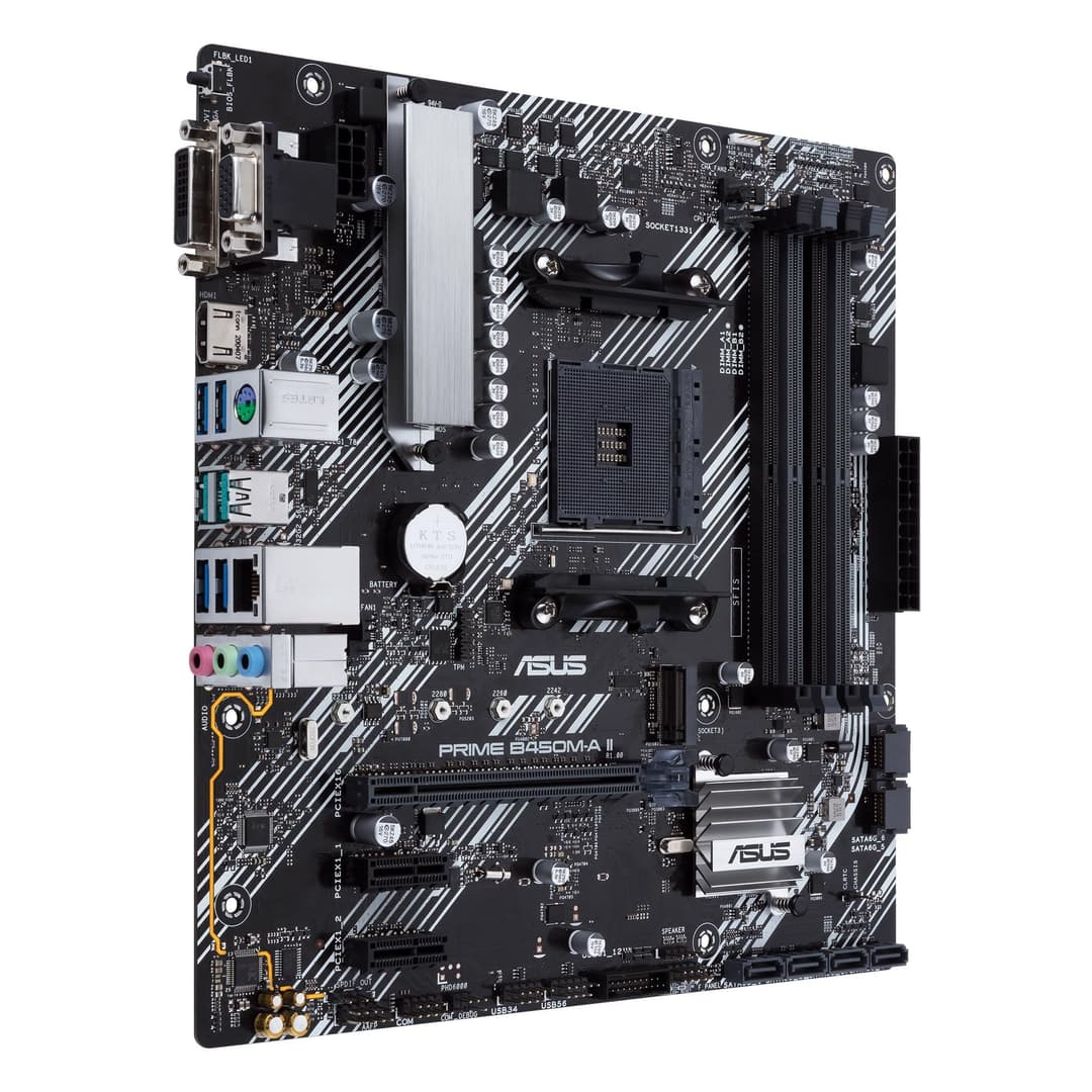 ASUS PRIME B450M-A II AMD B450 Socket AM4 DDR4 Micro ATX Motherboard - Black - Image 3