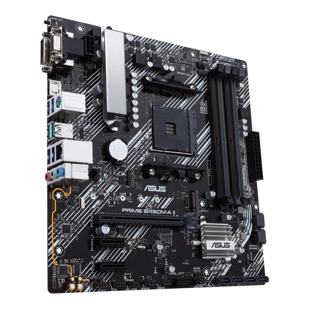 ASUS PRIME B450M-A II AMD B450 Socket AM4 DDR4 Micro ATX Motherboard - Black - Image 5