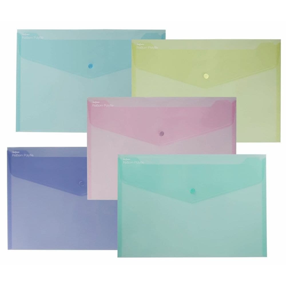 Snopake 15914 ReBorn Recycled Foolscap Polyfile Pack of 5 - Image 1