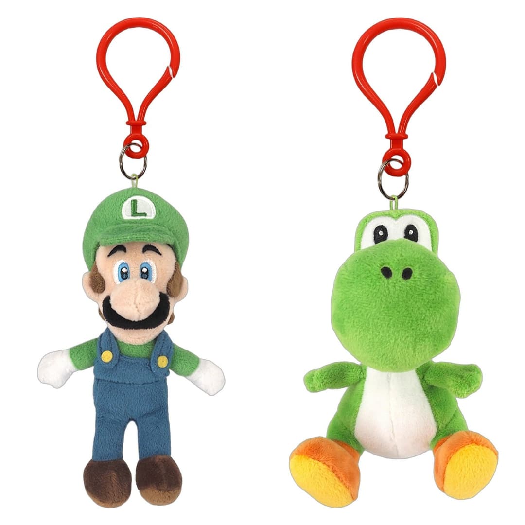 SAN-EI Nintendo Super Luigi and Yoshi Keychain Bundle - Image 1