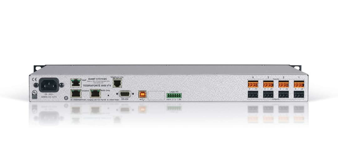Biamp Tesira FORTÉ AVB VT4 Audio DSP 4-In/4-Out AEC VoIP AVB 1RU - Image 2