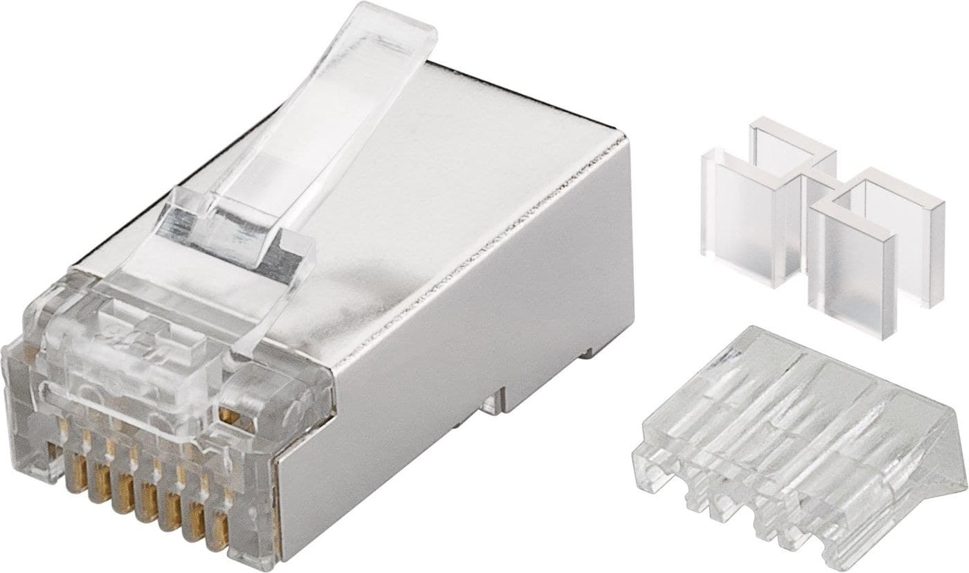 Modular Plug CAT6 Shielded RJ45 8P8C, 50 Pack