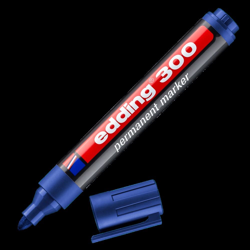edding 300 Permanent Marker A8 Bullet Blue Box of 10