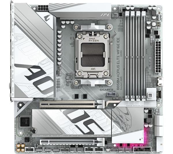 GIGABYTE B850M AORUS ELITE WIFI6E ICE AM5 DDR5 Micro-ATX Motherboard
