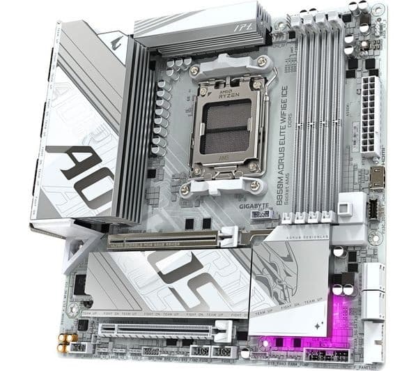 GIGABYTE B850M AORUS ELITE WIFI6E ICE AM5 DDR5 Micro-ATX Motherboard - Image 3