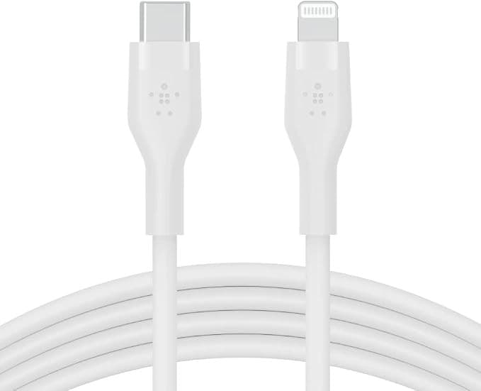 Belkin BoostCharge Flex USB-C to Lightning Cable 2M Fast Charging Cable for iPhone & iPad – White