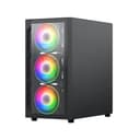 Vida Lucid Micro-ATX Tower Tempered Glass Gaming PC Case with 4 x 120mm ARGB Fans - Black thumbnail 2