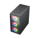 Vida Lucid Micro-ATX Tower Tempered Glass Gaming PC Case with 4 x 120mm ARGB Fans - Black thumbnail 3