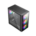 Vida Lucid Micro-ATX Tower Tempered Glass Gaming PC Case with 4 x 120mm ARGB Fans - Black thumbnail 5