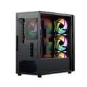 Vida Lucid Micro-ATX Tower Tempered Glass Gaming PC Case with 4 x 120mm ARGB Fans - Black thumbnail 6
