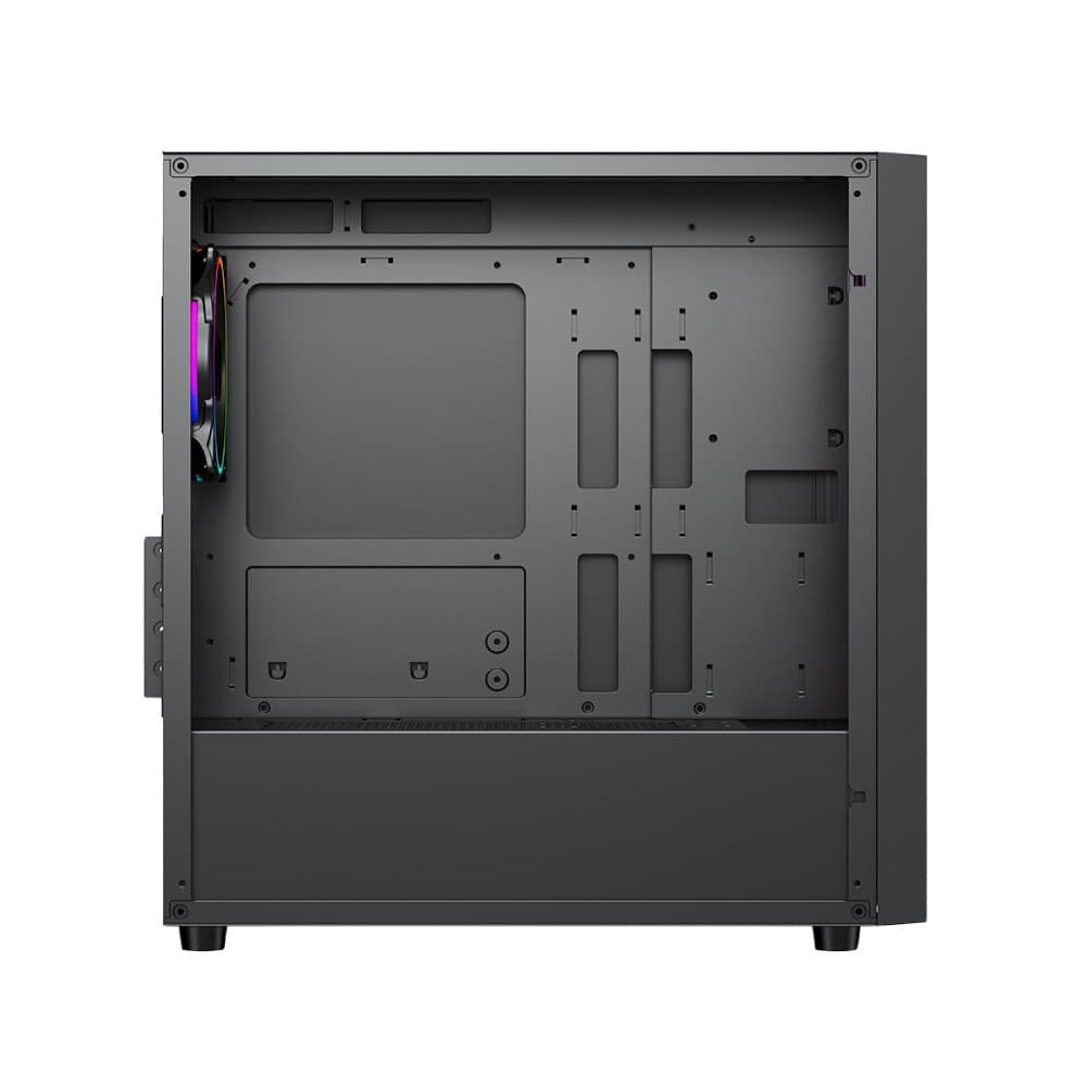 Vida Lucid Micro-ATX Tower Tempered Glass Gaming PC Case with 4 x 120mm ARGB Fans - Black - Image 7