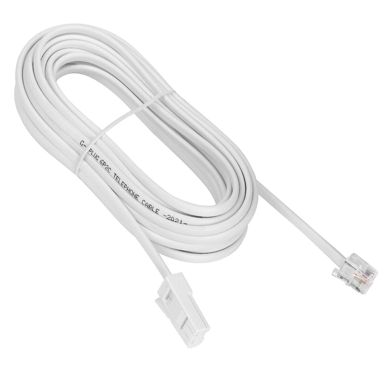 G-PLUG 10m Telephone Extension Cable, BT to RJ11 Phone Cable for Landline, White