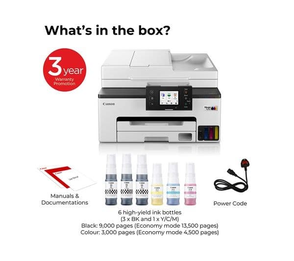 CANON MAXIFY GX2050 A4 All-in-One Wireless Refillable MegaTank Inkjet Printer with Fax - Image 8