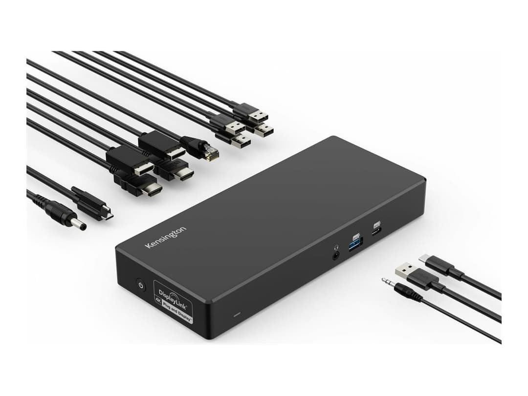 Kensington SD4781P 12-Port USB-C & USB-A Dual 4K Docking Station 2x HDMI 2x DP++ 100W PD Black - Image 1