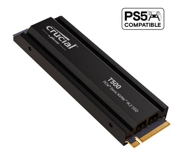 CRUCIAL T500 M.2 PCIe Gen4 NVMe Internal SSD with Heatsink - 1 TB - Image 2