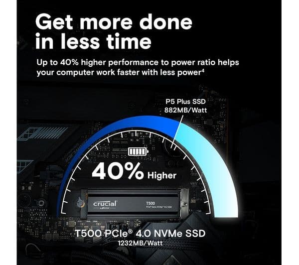 CRUCIAL T500 M.2 PCIe Gen4 NVMe Internal SSD with Heatsink - 1 TB - Image 8