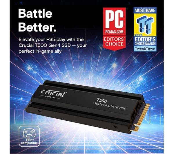 CRUCIAL T500 M.2 PCIe Gen4 NVMe Internal SSD with Heatsink - 1 TB - Image 9
