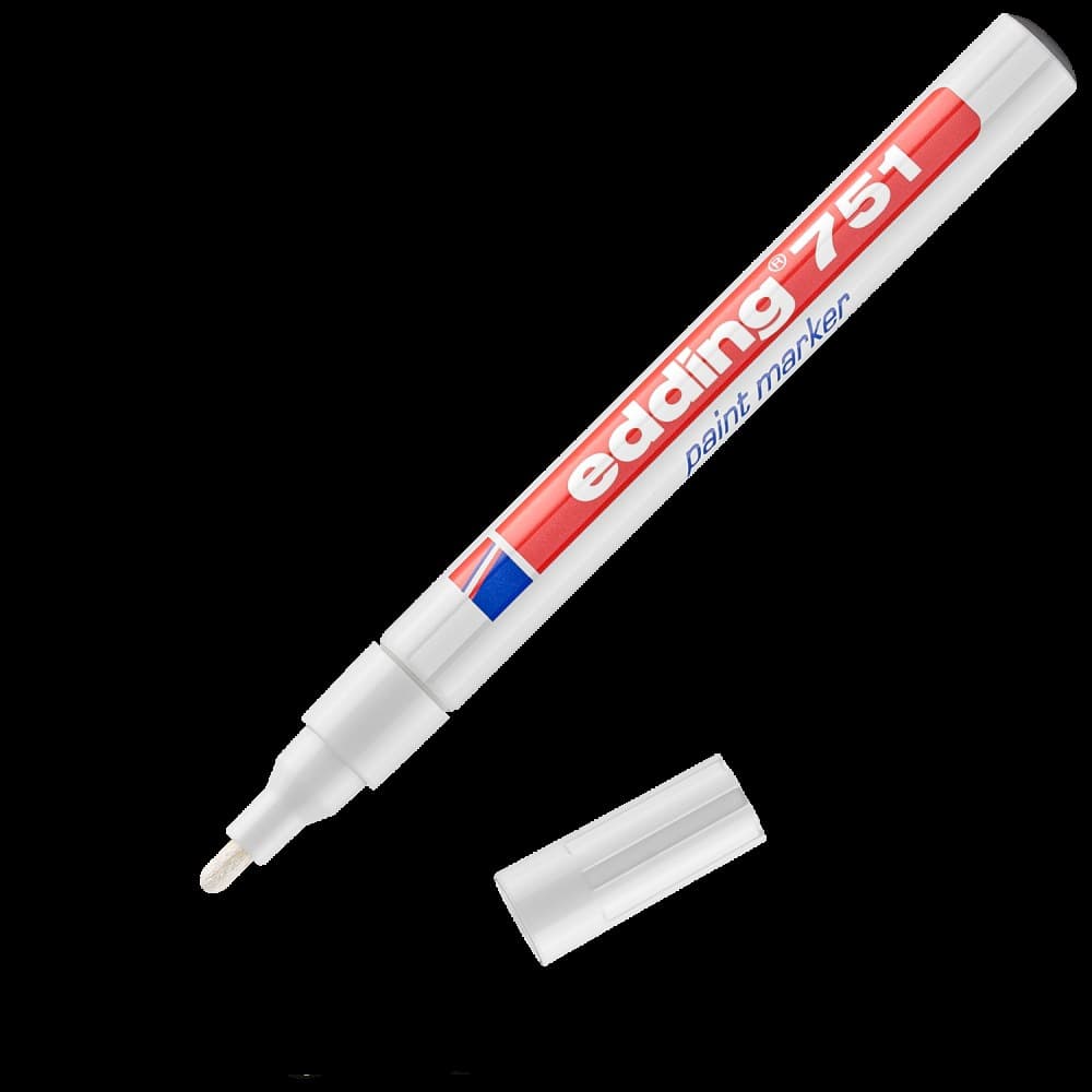edding 751 Paint marker White Box of 10 - Image 1