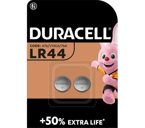 DURACELL A76/KA76/V13GA Electronics Alkaline LR44 Coincell Batteries - Pack of 2 - Image 1
